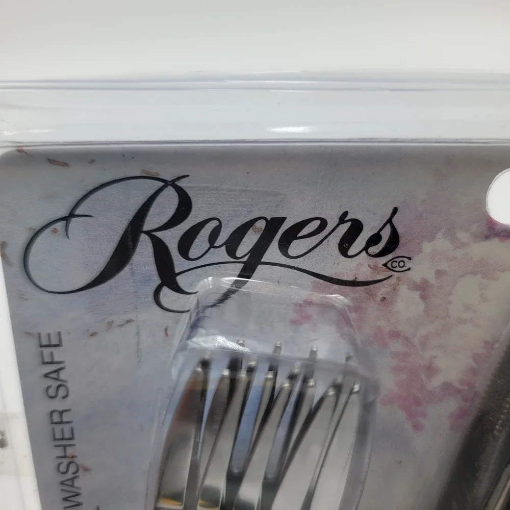 12pc Rogers Stanley Roberts Jubilation Flatware Set Service for 4 Black Silver